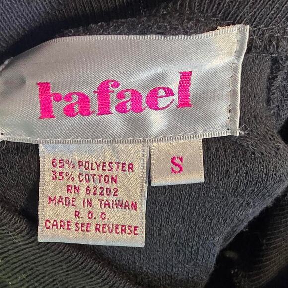 Vintage 90s/90s Kitsch Embroidered Bejeweled Crewneck Batwing Turtleneck Sweater - Picture 6 of 8